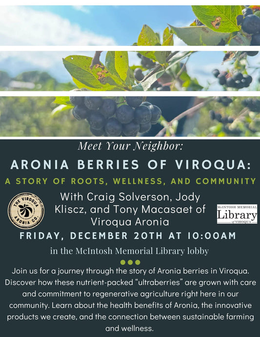 POSTPONED!! Will reschedule talk..... Our Aronia Berry Adventure @ McIntosh library