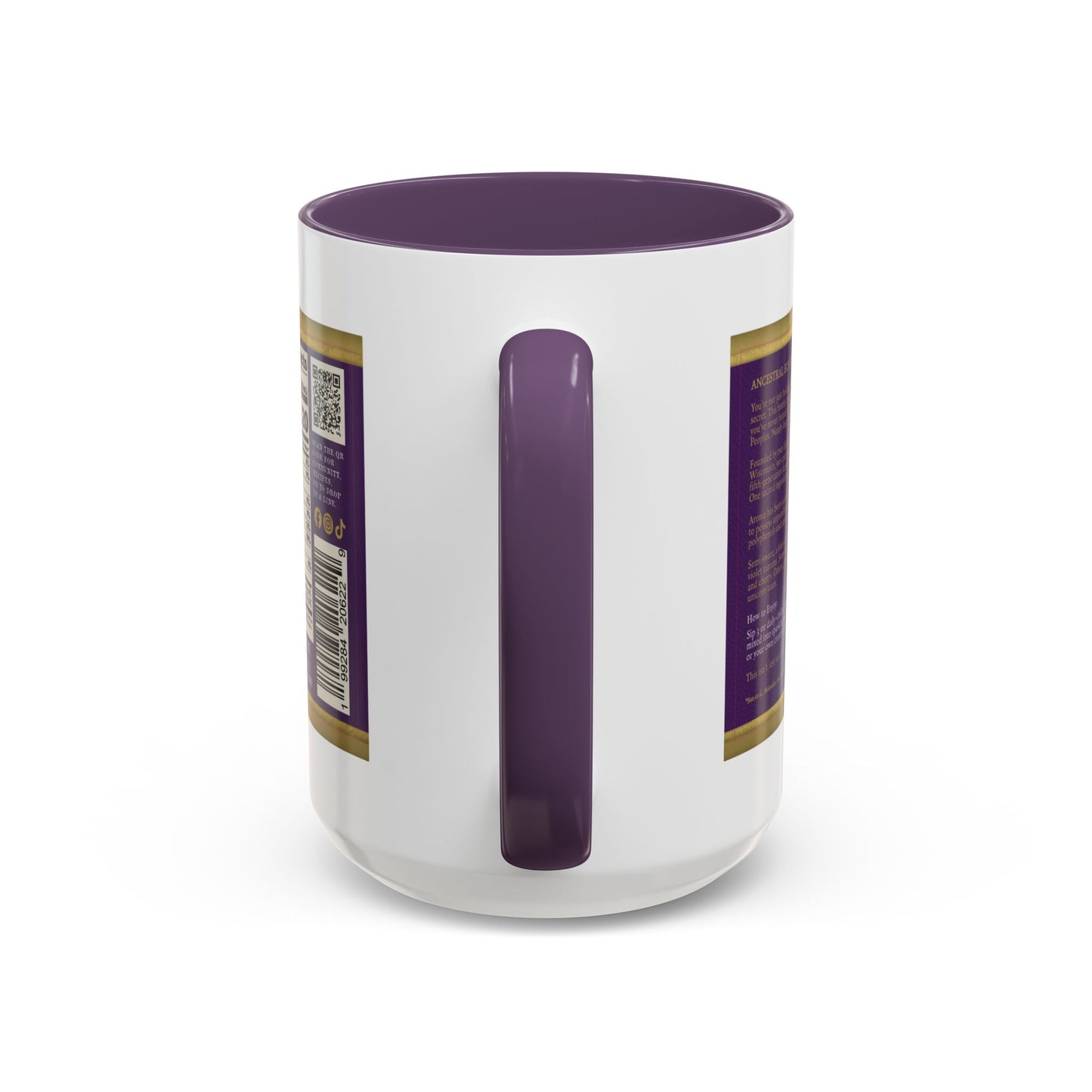 Aronia Berry Label Accent Coffee Mug — '100% Aronia Pure' Vintage Juice Can-style Design