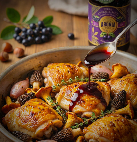 One-Pan Hazelnut–Aronia Chicken