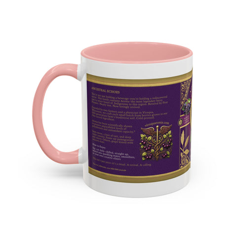 Aronia Berry Label Accent Coffee Mug — '100% Aronia Pure' Vintage Juice Can-style Design