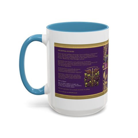Aronia Berry Label Accent Coffee Mug — '100% Aronia Pure' Vintage Juice Can-style Design