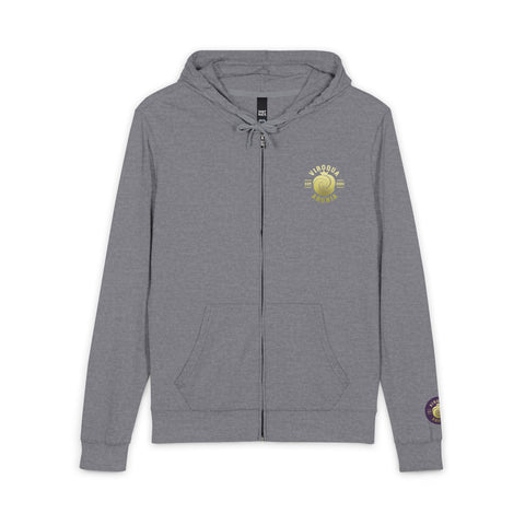 Aronia Elegant Label — Retro Sun Graphic Zip-Up Hoodie