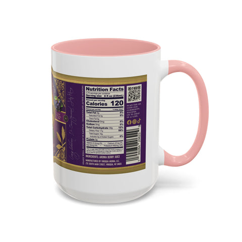 Aronia Berry Label Accent Coffee Mug — '100% Aronia Pure' Vintage Juice Can-style Design