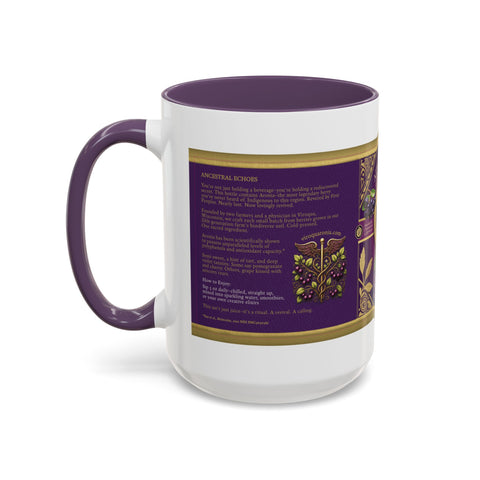 Aronia Berry Label Accent Coffee Mug — '100% Aronia Pure' Vintage Juice Can-style Design