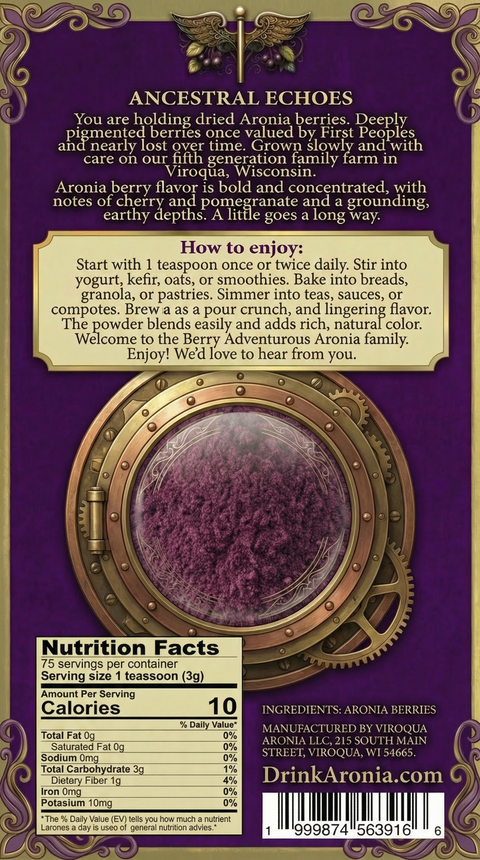 Aronia Berry Powder| First Batch, Farmer's Select, Limited Edition