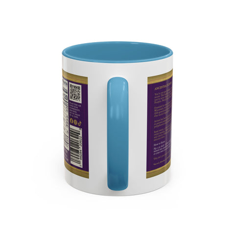 Aronia Berry Label Accent Coffee Mug — '100% Aronia Pure' Vintage Juice Can-style Design