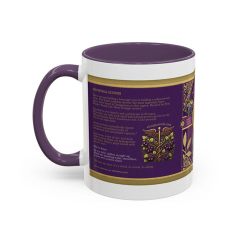 Aronia Berry Label Accent Coffee Mug — '100% Aronia Pure' Vintage Juice Can-style Design