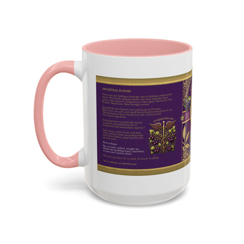 Aronia Berry Label Accent Coffee Mug — '100% Aronia Pure' Vintage Juice Can-style Design
