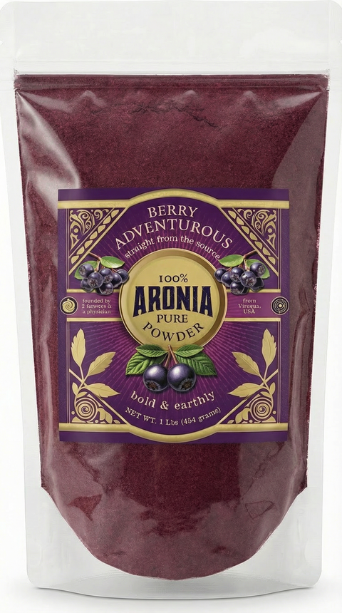 Aronia Berries, Dried, Whole or Powdered, Stand-up Pouch - Run 0001 - First Batch, Farmer's Select, Limited Edition