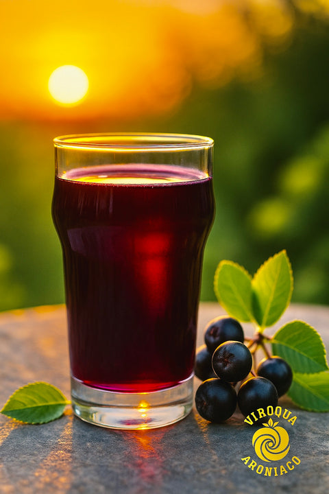 Aronia Berry Juice, Full Strength - Naturally sweet- grown & cold pressed in USA | 16oz glass bottle   FREE SHIPPING