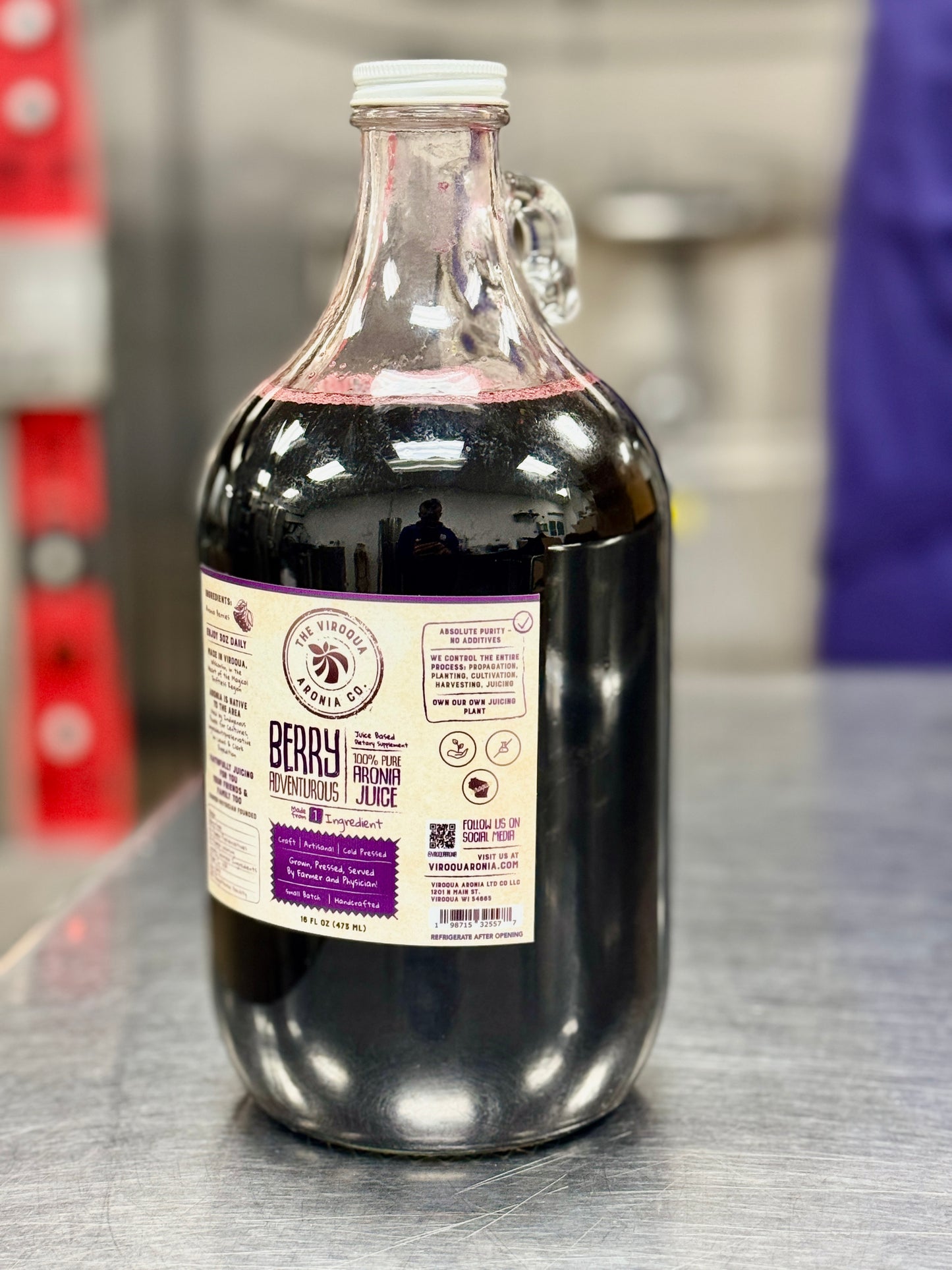 Aronia Berry Juice, Full strength, Cold pressed, 64oz bottle | Farmer + Physician Founded | Belonging Around the Berry (Copy)