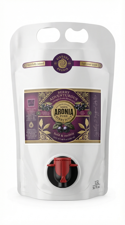 Aronia Berry Juice, Full Strength - Naturally sweet- grown - cold Aronia Berry Juice, Full Strength - Naturally sweet- grown - cold