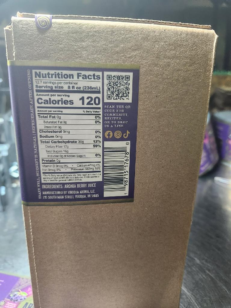 Aronia Berry Juice, Full Strength - Naturally sweet- grown & cold pressed in USA | Farmer physician founded | 4x antioxidants, 3 Liter Bag-in-the-Box  | Berry Adventurous! FREE SHIPPING
